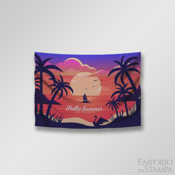 Pareô personalizado em malha de poliester 100x70
